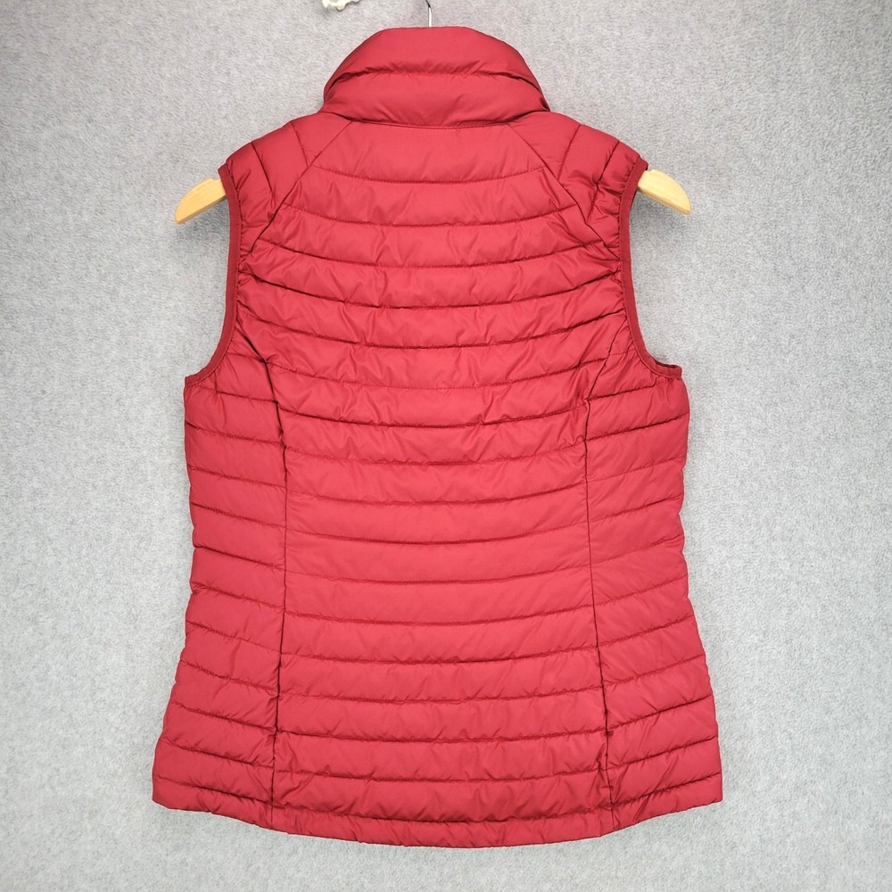 Columbia Omni-Heat Puffer Vest Women Medium Red Quilted Full Zip Fleece Neck - Picture 3 of 7